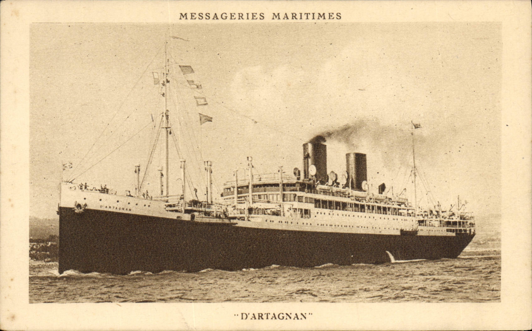 Costa de Azur — El vapor "D'Artagnan" — Messageries Maritimes