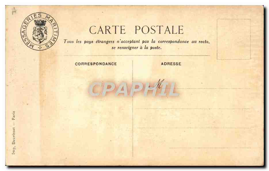Costa de Azur — El vapor "D'Artagnan" — Messageries Maritimes — Reverso