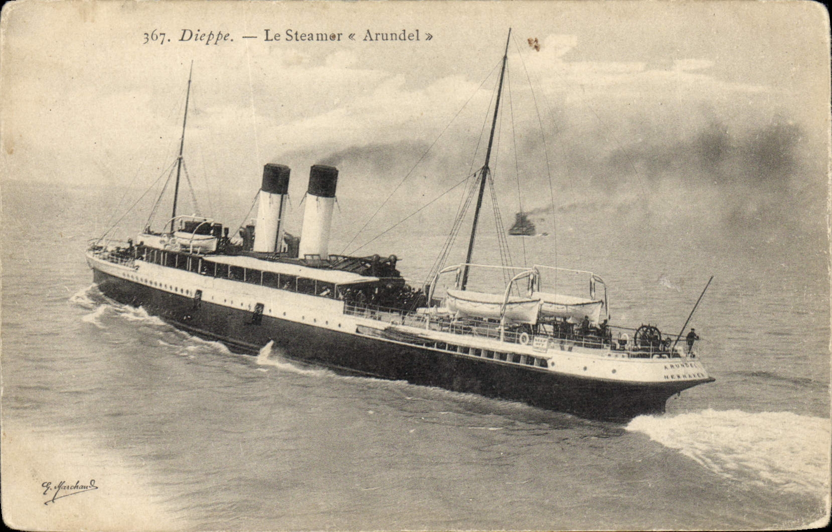 Dieppe — Le Steamer « Arundel » — E. Merchaud, n°367