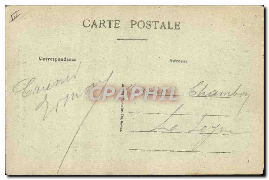 Sur les bords de l'océan — scène de plage avec cabines — éditeur non visible, n° de série 93 — Verso