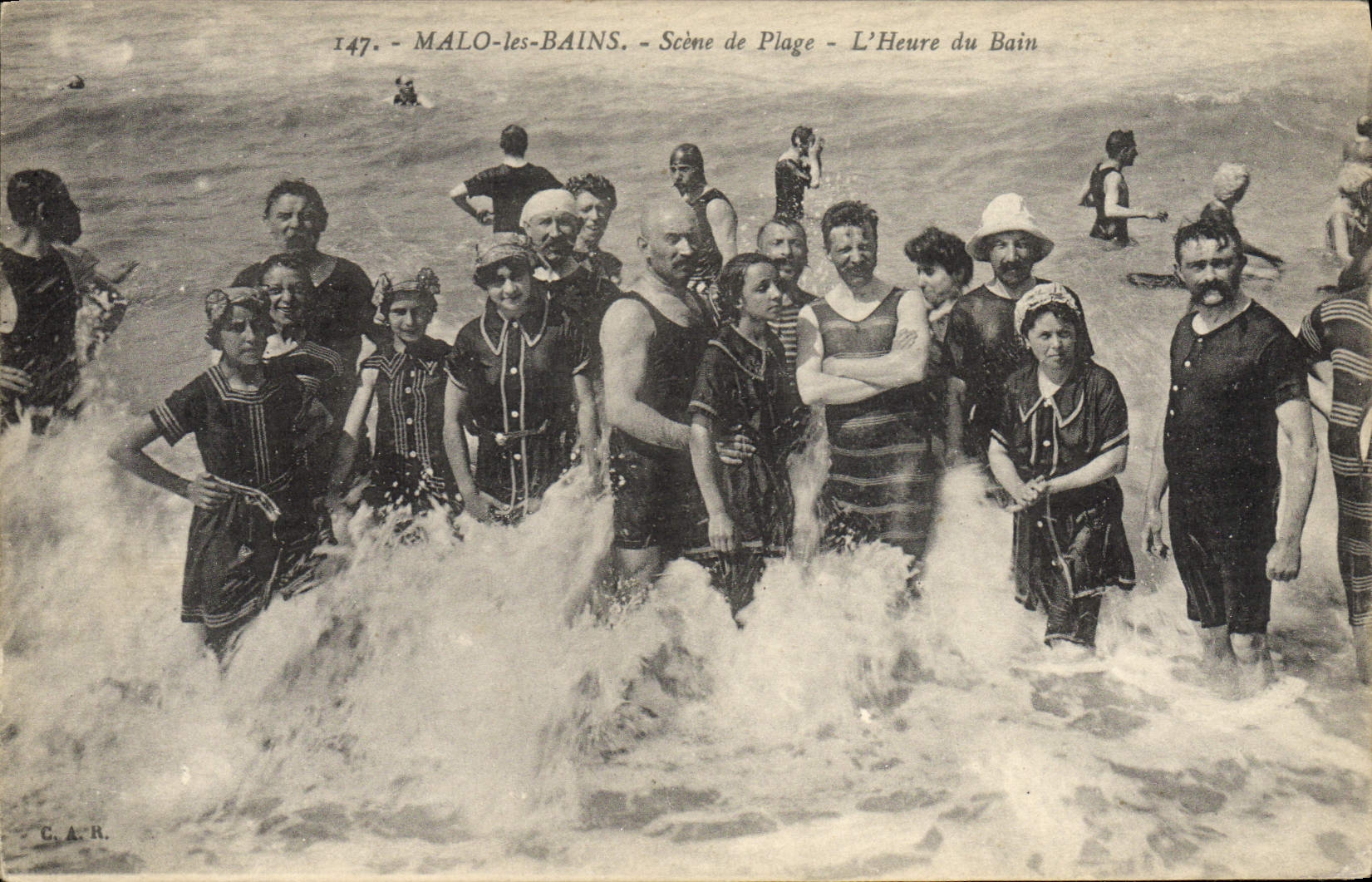 MALO-les-BAINS — Scène de Plage — L'Heure du Bain — G.A.R. n°147
