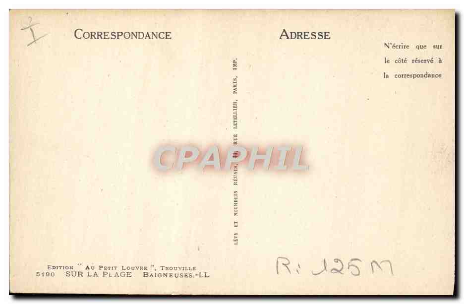 CPA Folklore Maillot de Bains Femme Trouville — Rückseite
