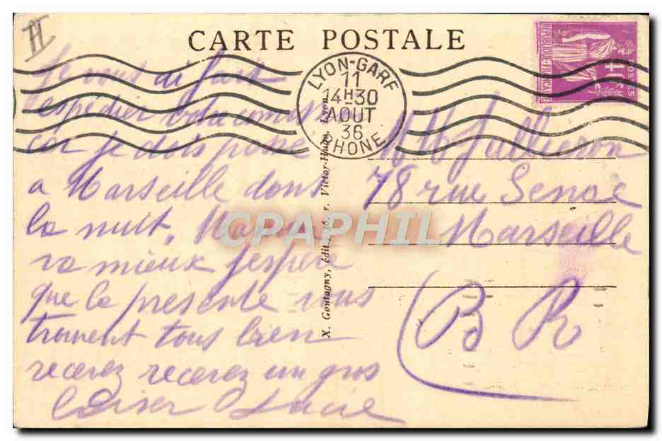 Lyon - Parc de la Tête-d'Or, L'Éléphant Loulou — éditeur X. Gontagny, n° 101 — Rückseite