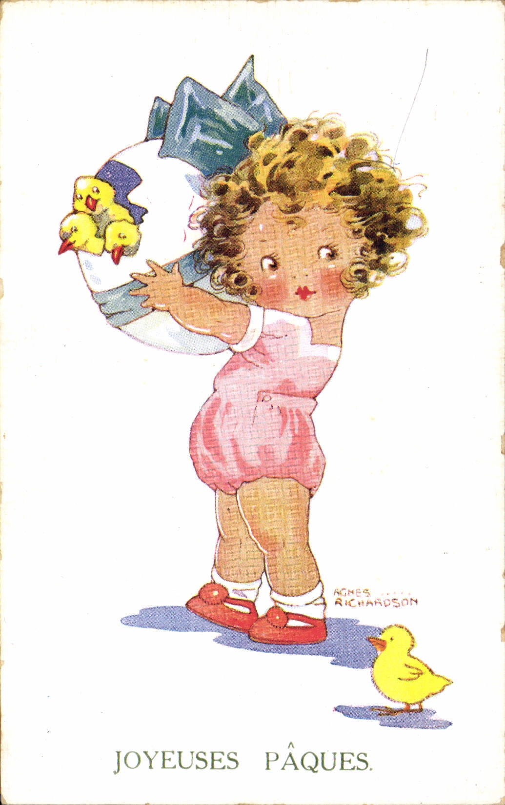 CPA Fantaisie Illustrateur Enfant Poussins Agnes Richardson
