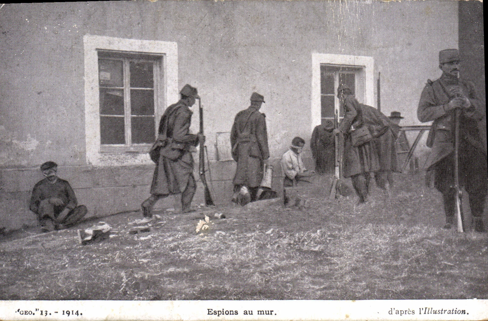 Espions au mur — scène de guerre 1914 — d'après l'Illustration, éditée par 'GEO' n°13