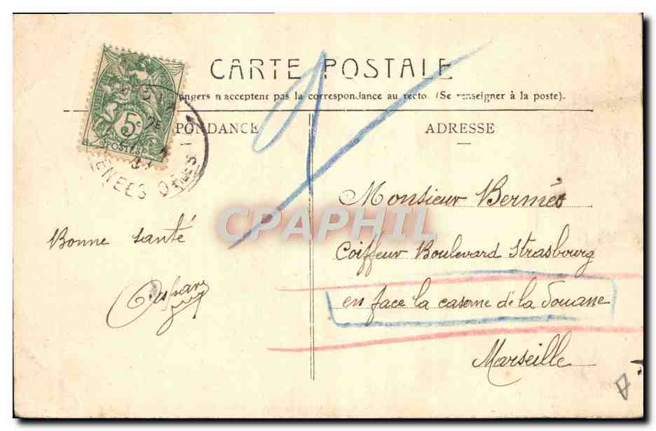 CPA Folklore Roussillon Type de Catalane — Verso