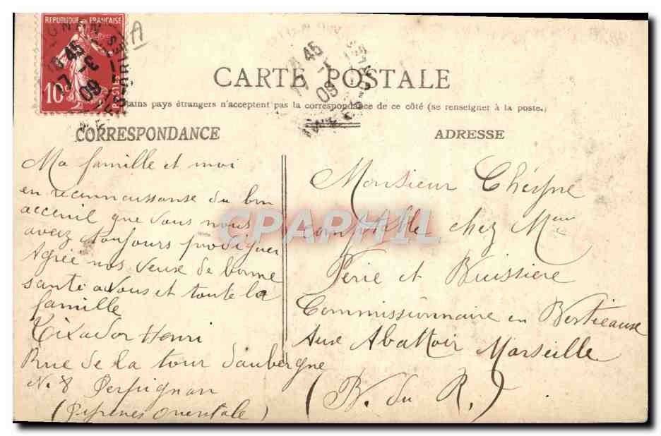 CPA Folklore Guitariste Catalan Guitare — Verso