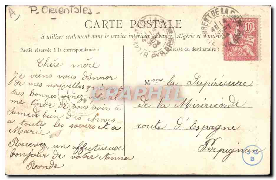 CPA Folklore Type Catalane  — Verso