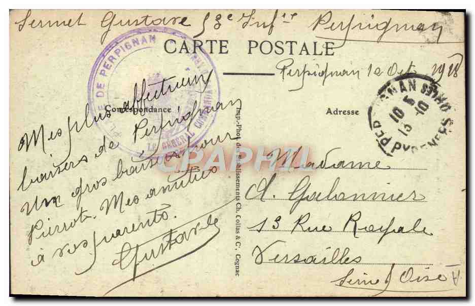 CPA Folklore Perpignan Type de Catalane — Verso