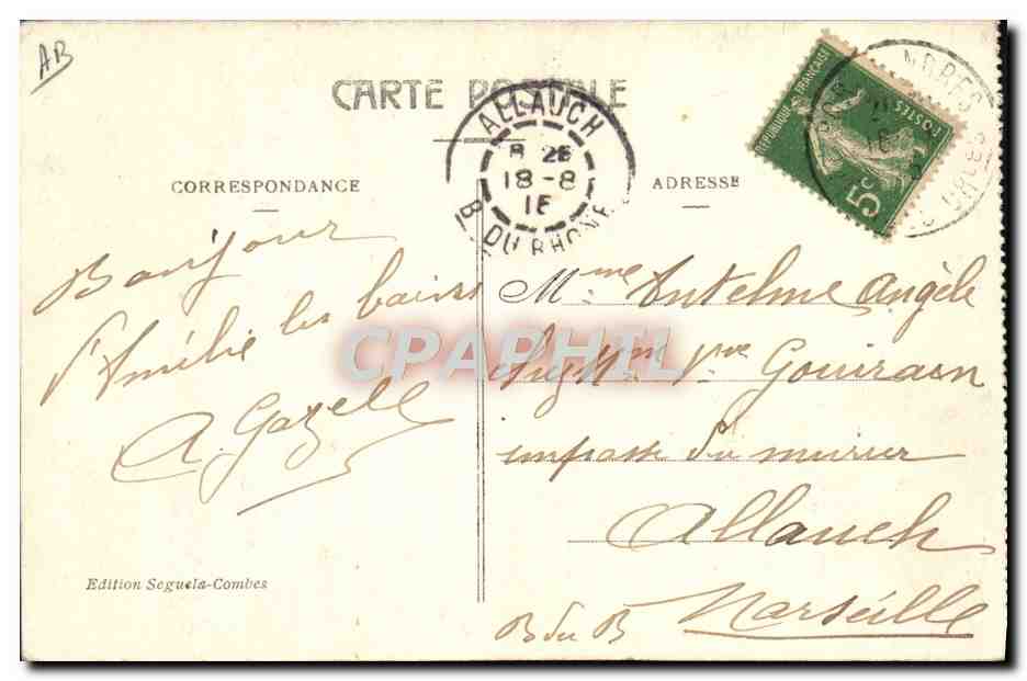 CPA Folklore Amelie les Bains Berger du Canigou gardant son troupeau Moutons — Verso