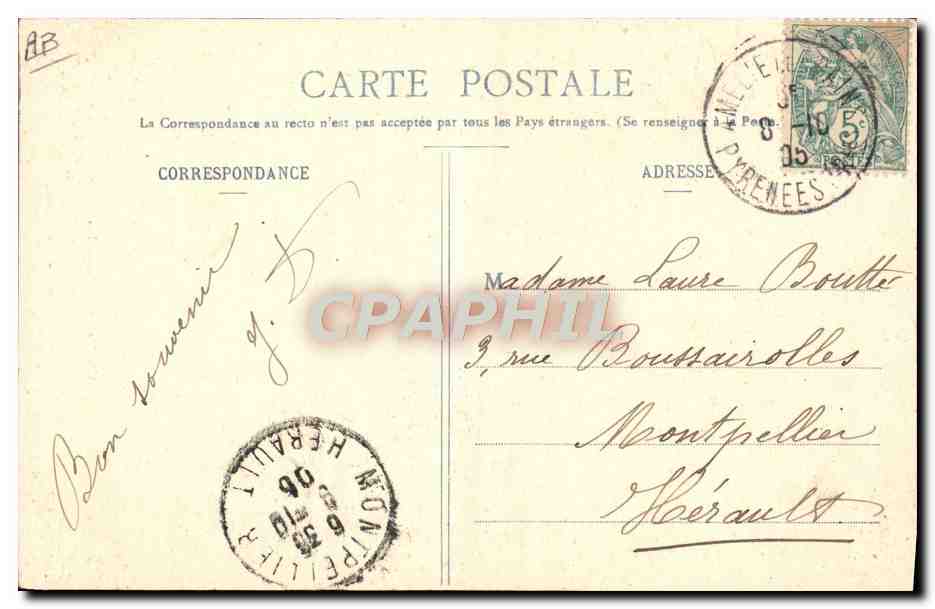 CPA Folklore Catalane tricotant du bas — Verso