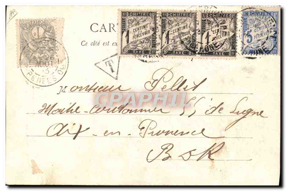 CPA Folklore Type de Catalane La Chirritade al Poual La regalade a la cruche Timbres Taxe — Verso