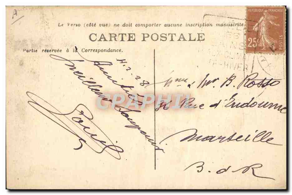 CPA Folklore Catalane de profil — Verso