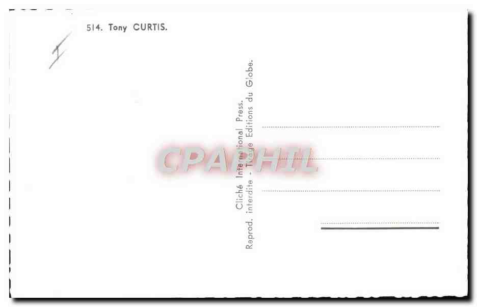 CPM Cinema Tony Curtis  — Rückseite