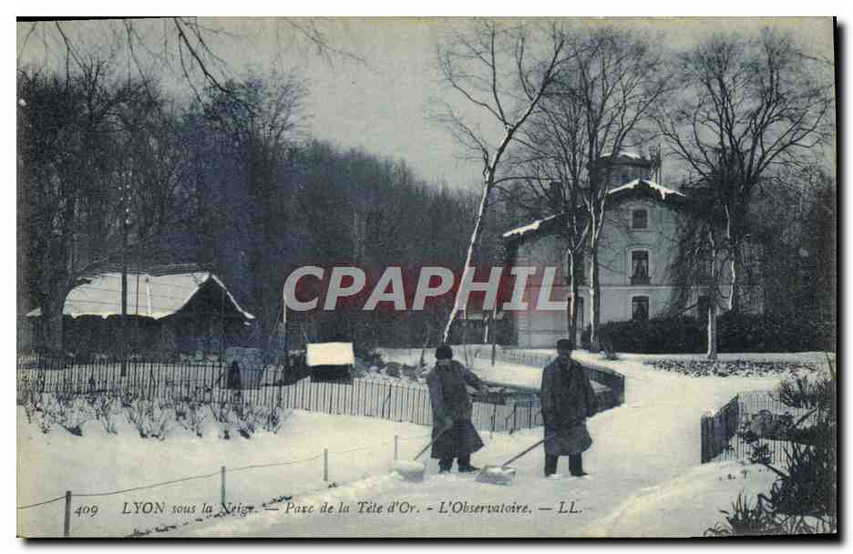 CPA Astronomie Lyon sous la neige Parc de la Tete d'or L'Observatoire