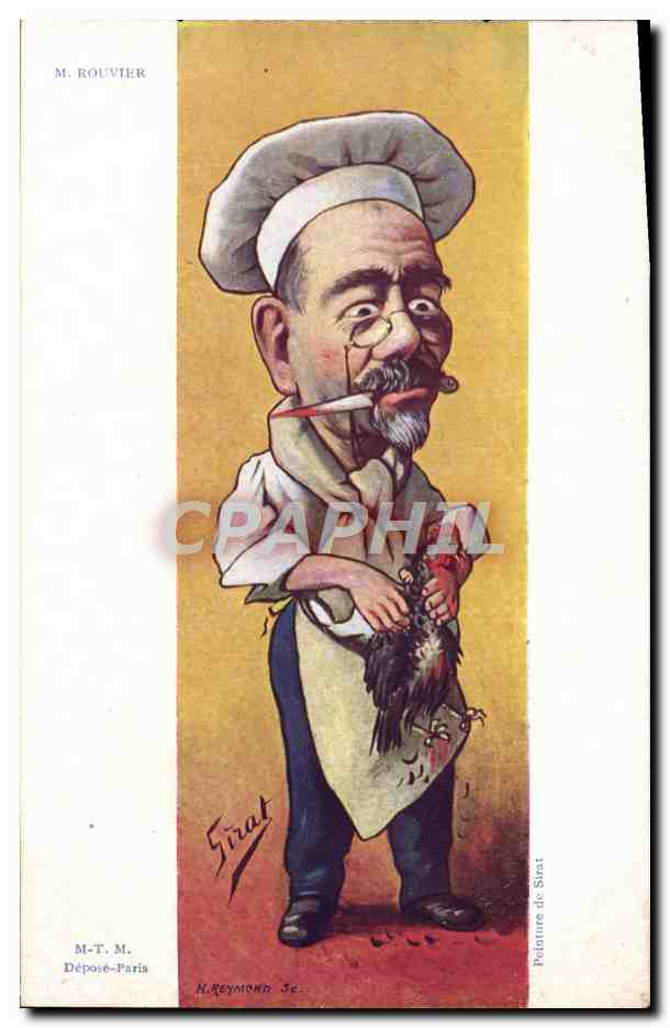 CPA Politique Satirique Rouvier Sirat Reymond Coq Poule Cuisinier