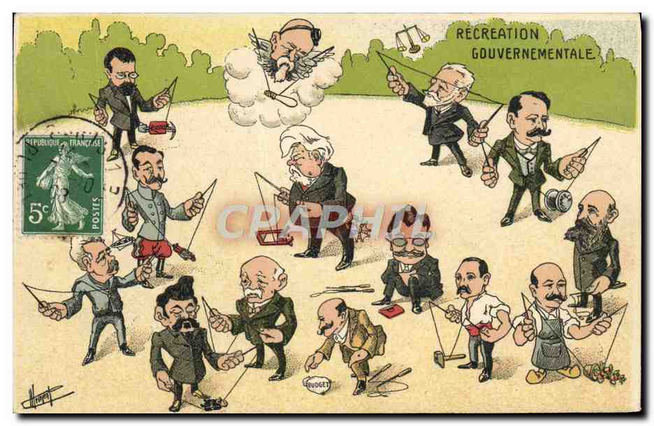 CPA Politique Satirique Recreation gouvernementale 