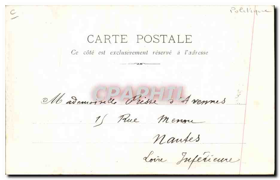 CPA Politique Satirique Edouard VII Rostro  — Rückseite