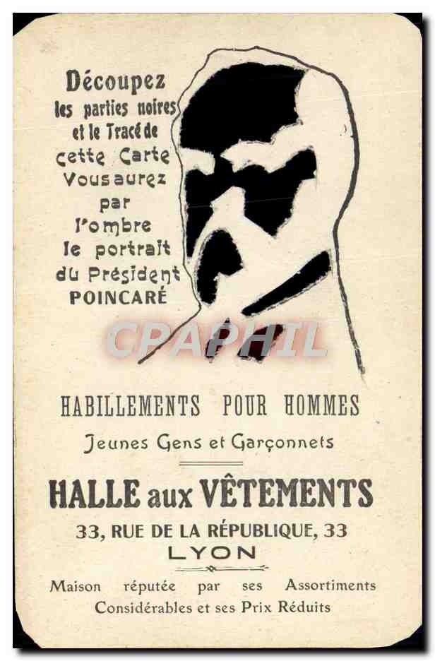 CPA Politique Satirique Poincare Halle aux Vetements Rue de la Republique Lyon