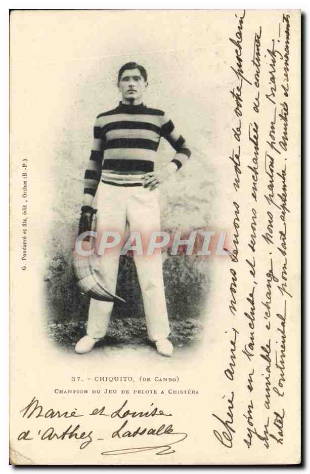 CPA Pelote Basque Chiquito Champion de jeu de pelote a Chistera