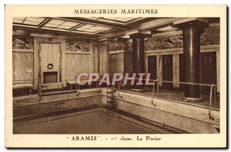 CPA Bateau Paquebot Messageries Maritimes Aramis La piscine