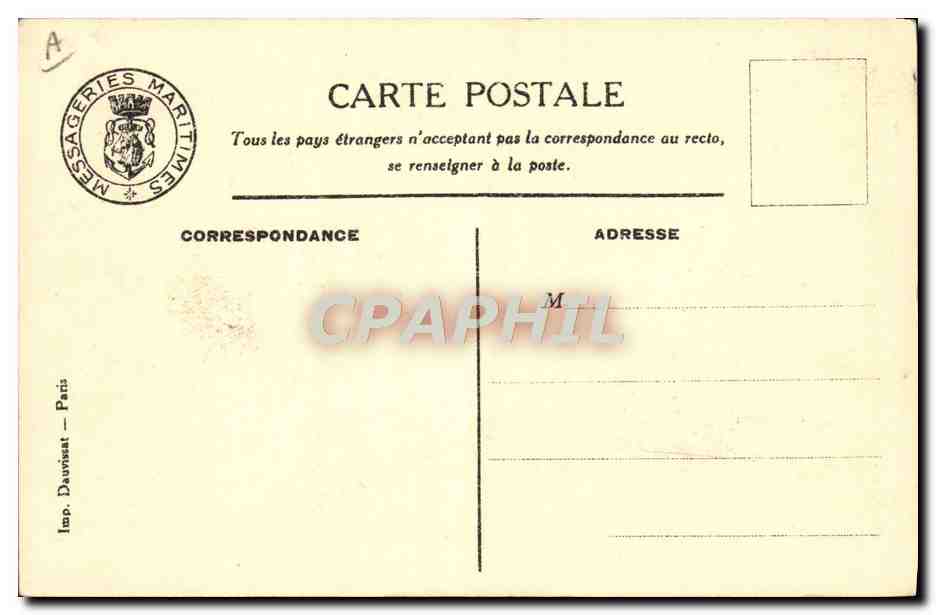 CPA Bateau Paquebot Messageries Maritimes Aramis La piscine — Verso