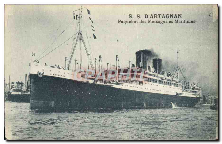 S.S. D'ARTAGNAN — Nave delle Messageries Maritimes — editore sconosciuto