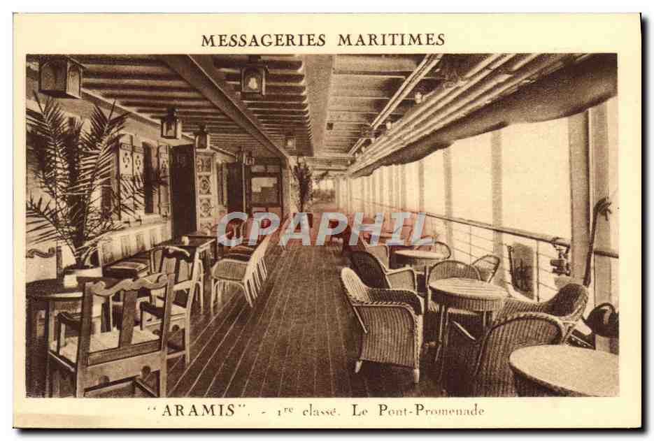 Le Pont-Promenade — 1ère classe — Messageries Maritimes