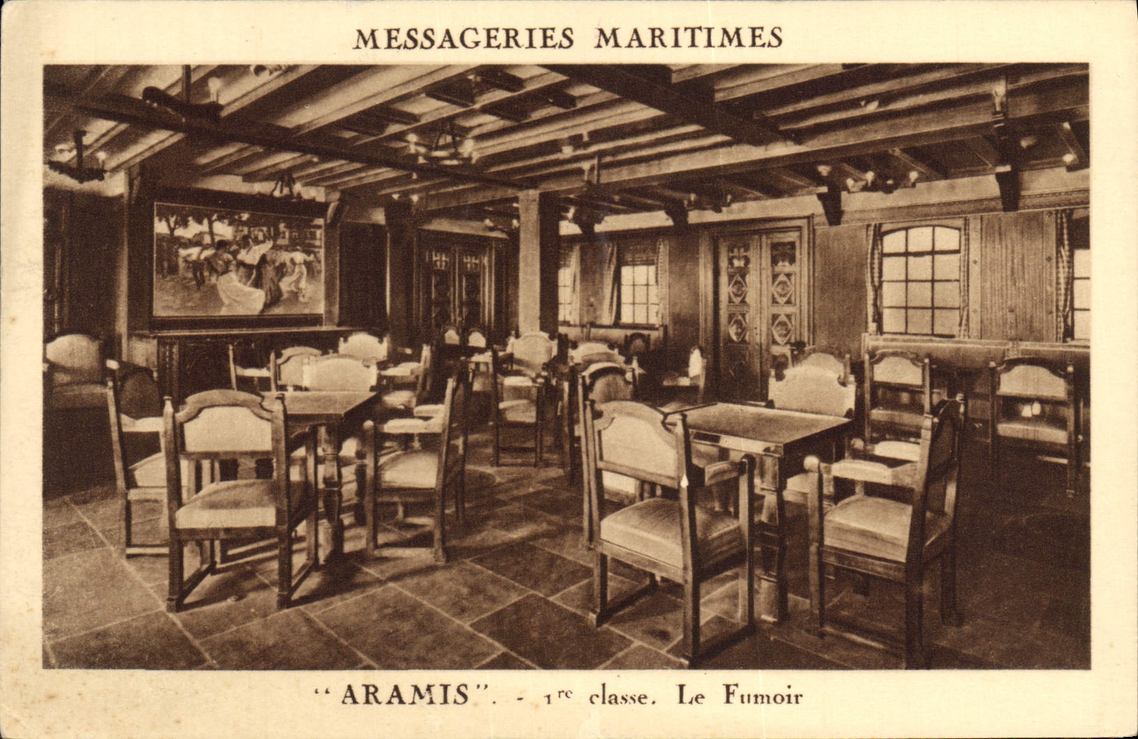 Messageries Maritimes — « Aramis » - 1ère classe. Le Fumoir