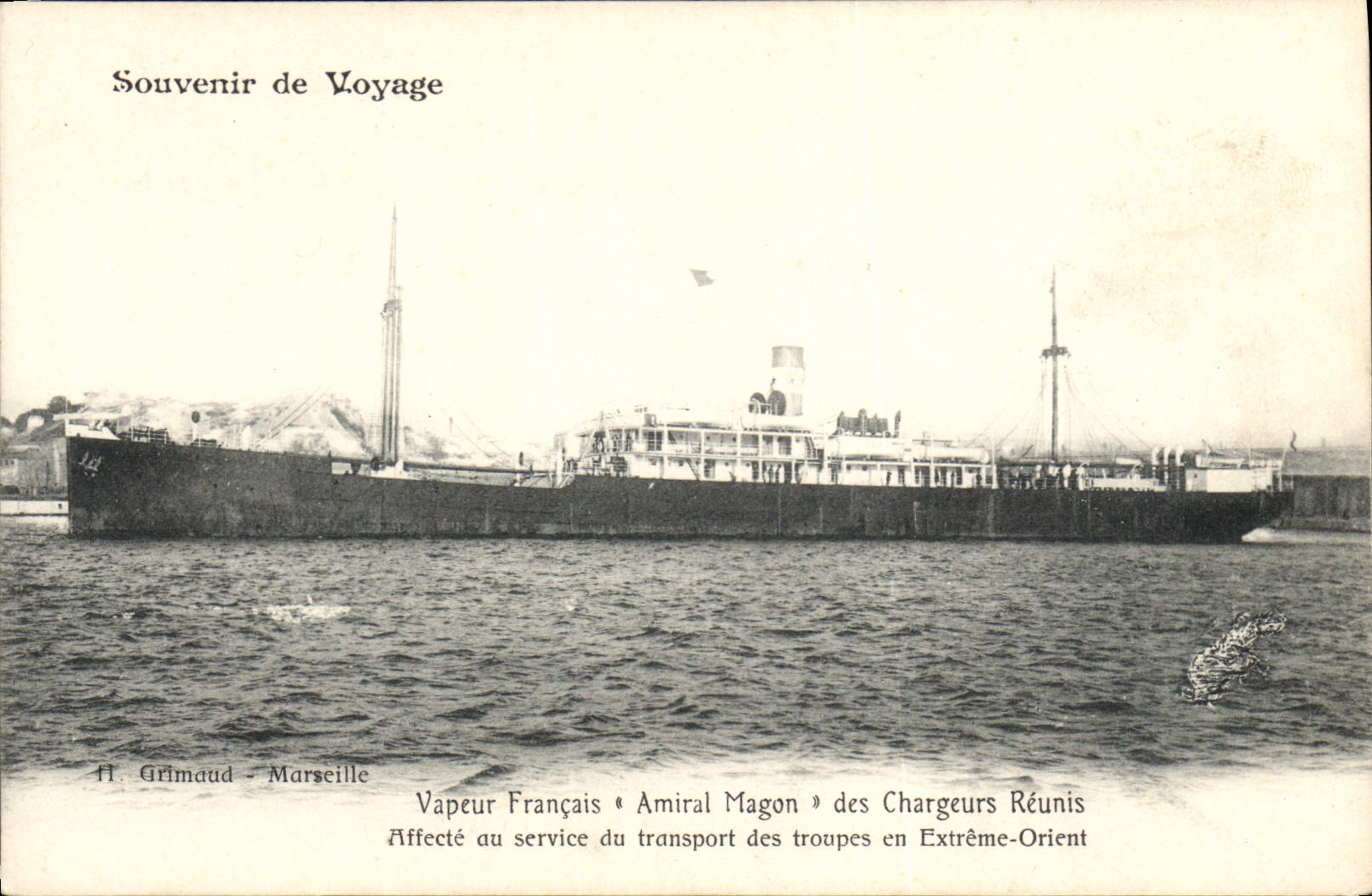 Vapeur Français « Amiral Magon » — des Chargeurs Réunis — H. Grimaud - Marseille