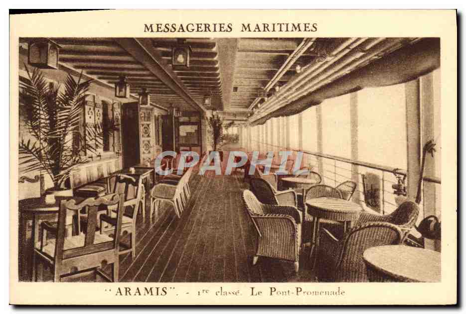 Le Pont-Promenade - 1ère classe - "ARAMIS" — Messageries Maritimes