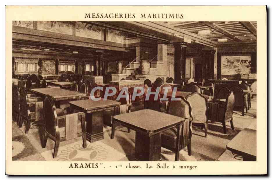 Aramis — 1ère classe. La Salle à manger — Messageries Maritimes