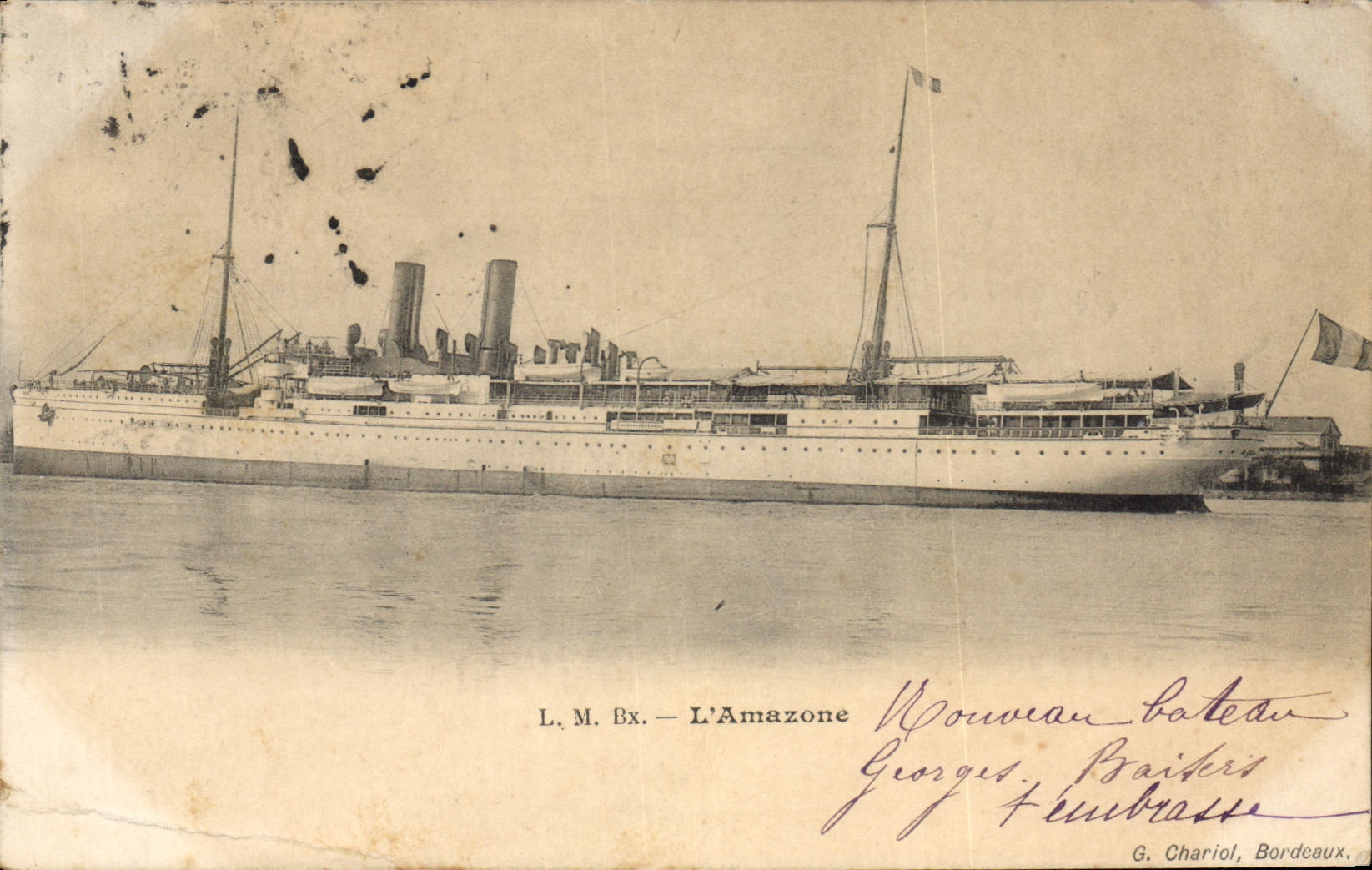 L.M.Bx. — L'Amazone — Nouveau bateau — G. Chariol, Bordeaux