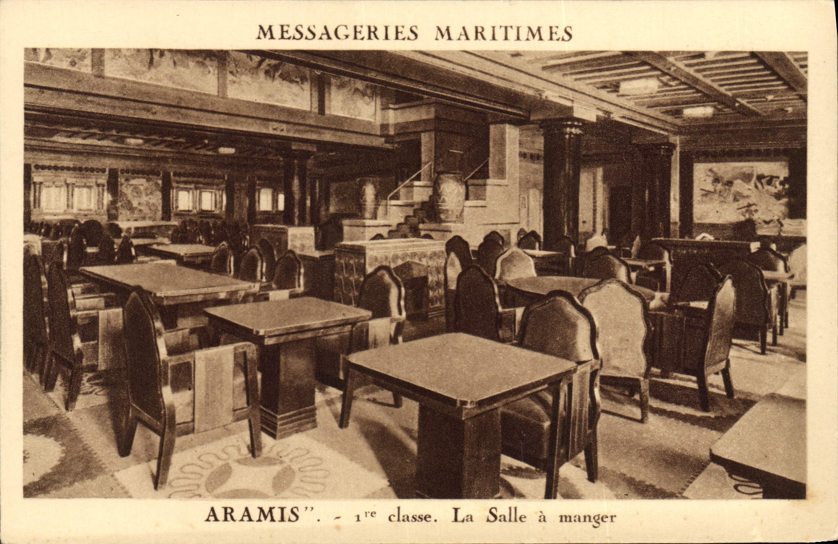 Aramis — 1ère classe. La Salle à manger — Messageries Maritimes
