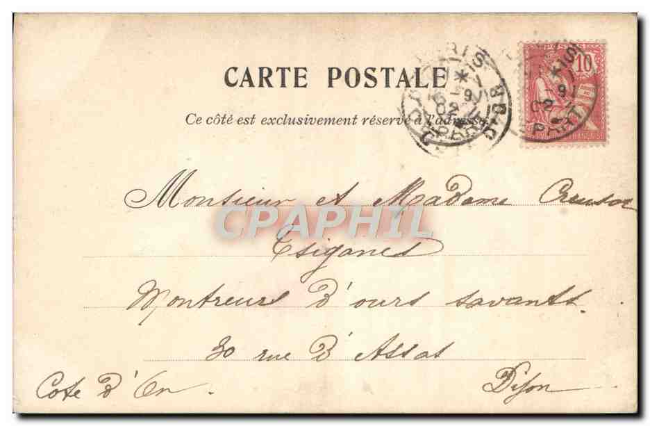 Deux personnages en costume — scène de théâtre ou de spectacle — éditeur ON BOMPERA — Rückseite