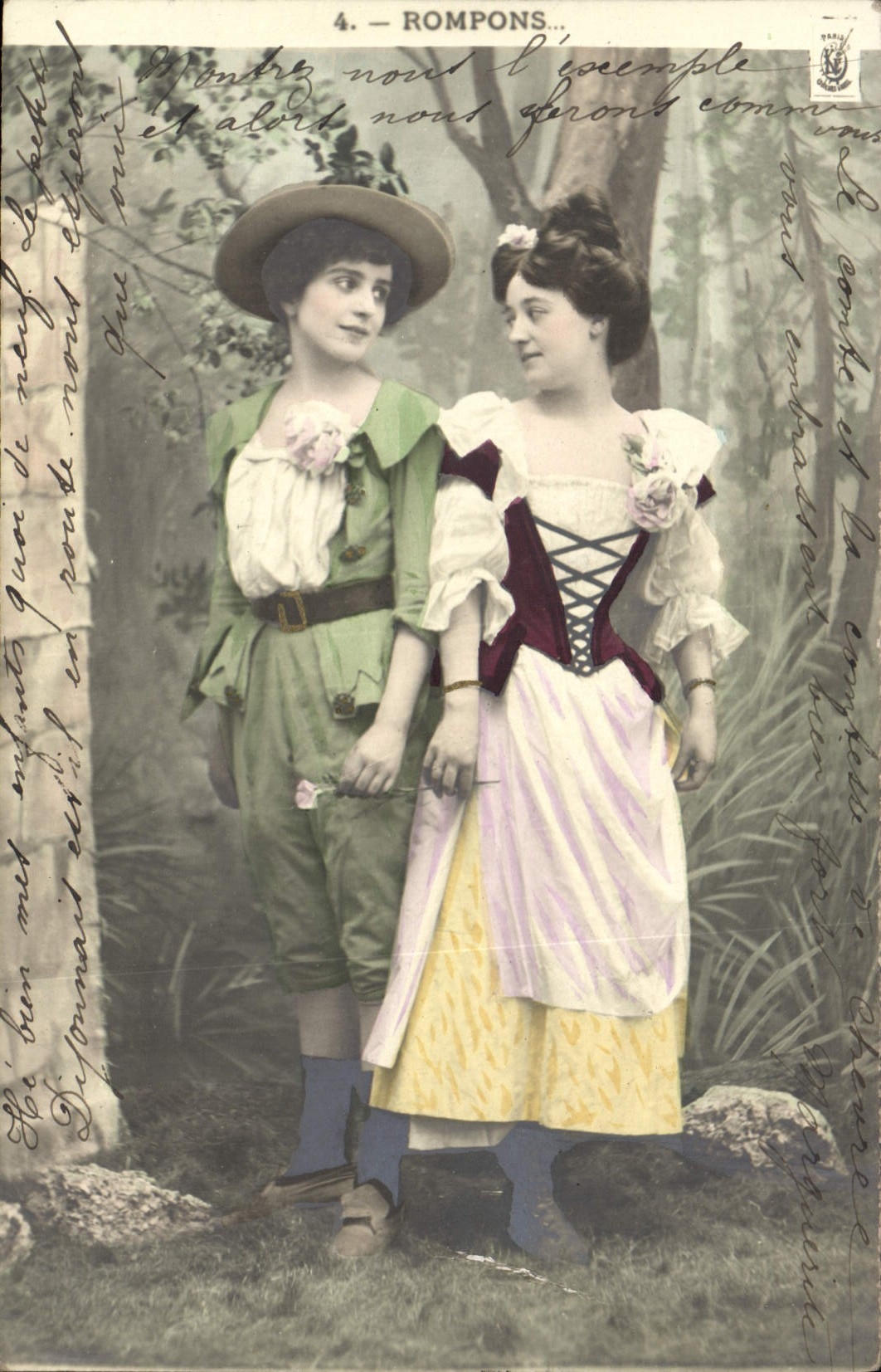 Deux jeunes femmes en costume de scène — Rompons... — éditeur inconnu, n°4