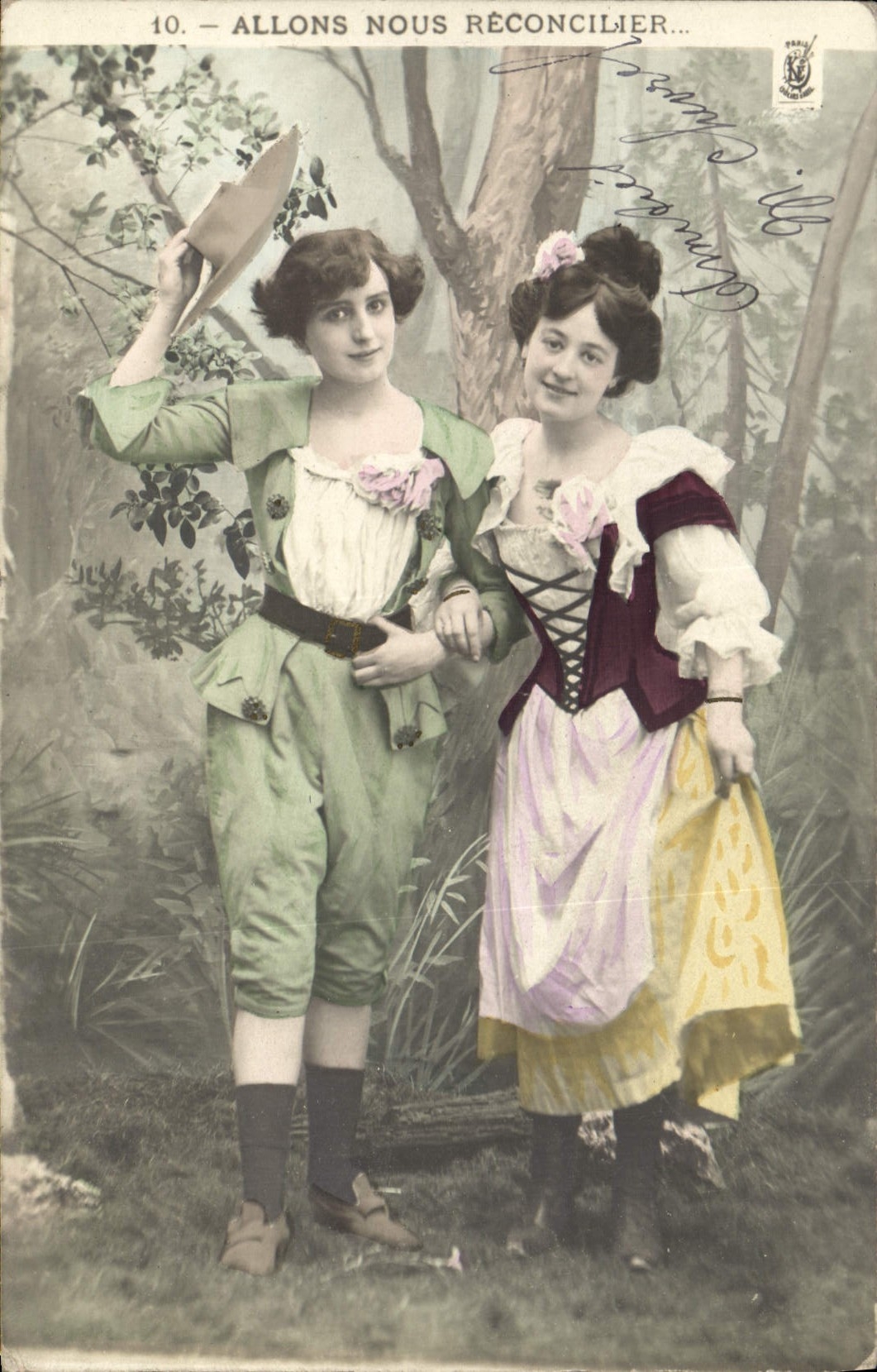 Due donne in costume da scena — Allons nous réconcilier... — Editore non identificato, n° 10