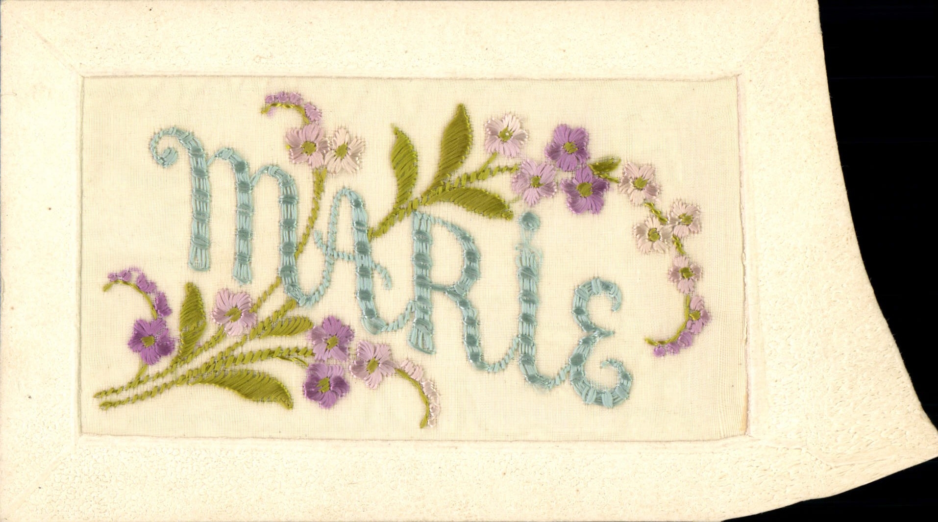 CPA Fantaisie Prenom Marie Carte tissu
