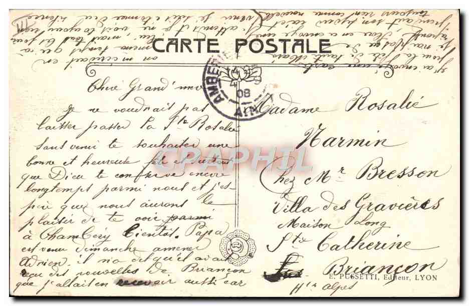 CPA Fantaisie Prenom Rosalie — Rückseite