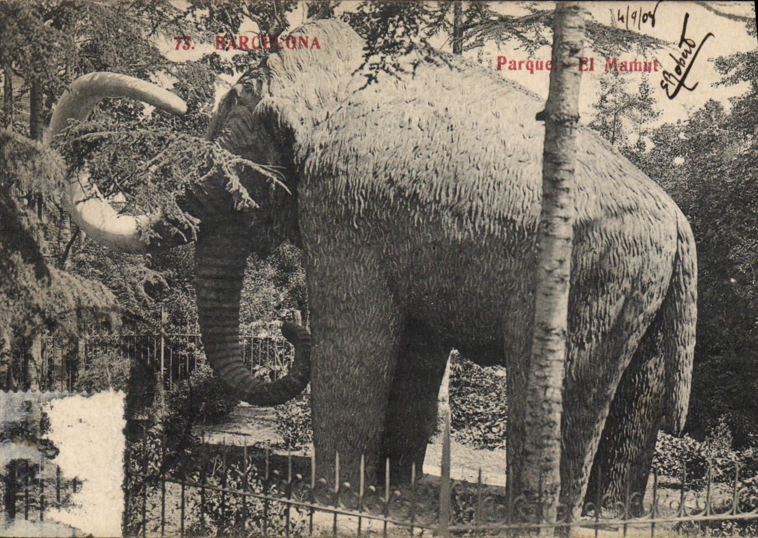 CPA Elephant Barcelona Parque El Mamut Mammouth 