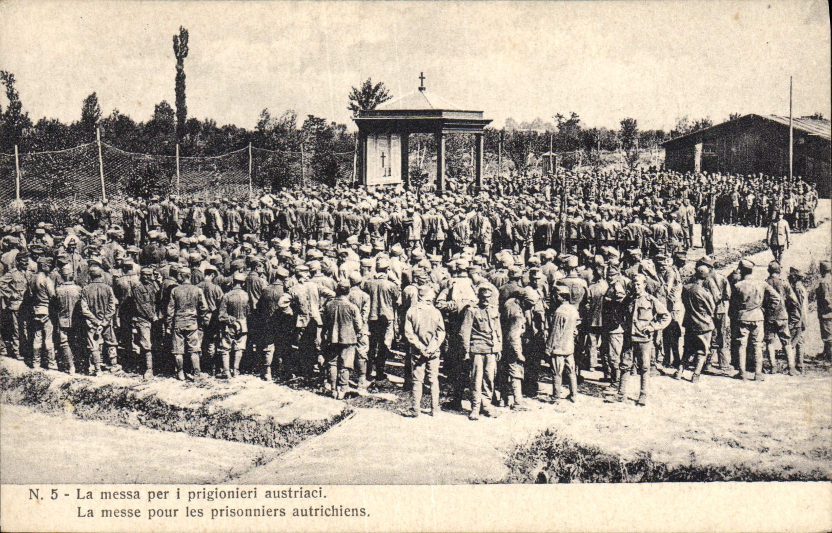 Misa para prisioneros austriacos — N. 5 — La Guerra Italiana, Serie VIII — Reparto Fotogr. del Comando Supremo
