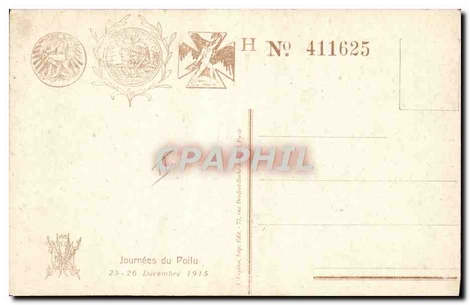 CPA Militaria Journee du Poilu 25 et 26 decembre 1915 — Verso