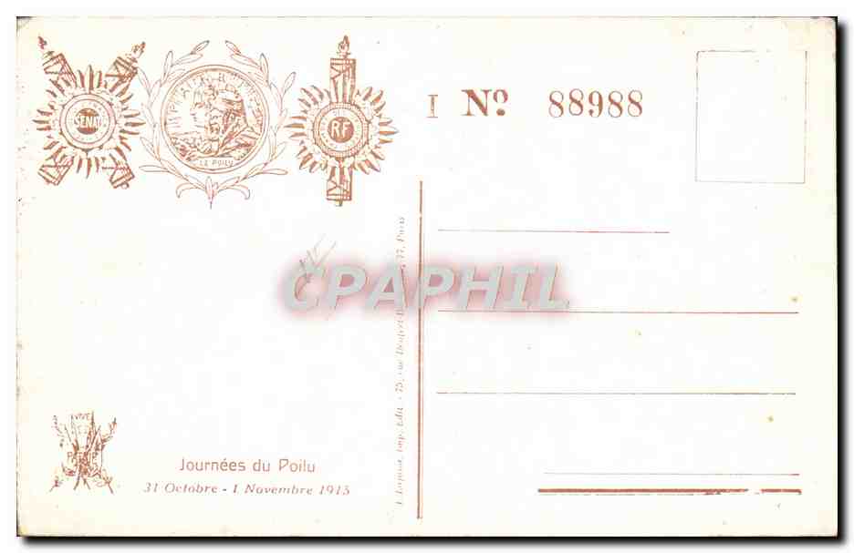 CPA Militaria La journee du poilu 1915 — Rückseite