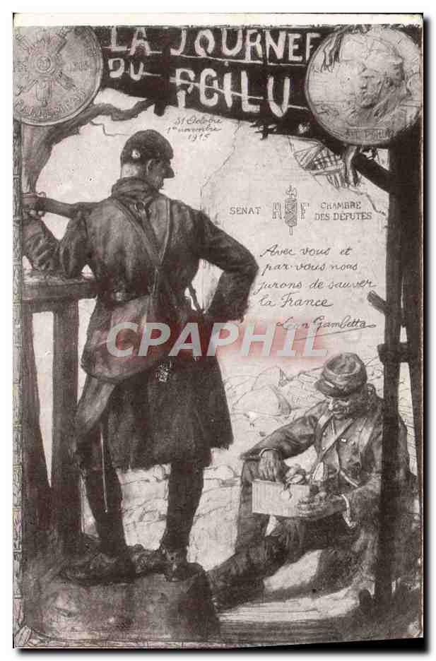 CPA Militaria La journee du poilu 1915
