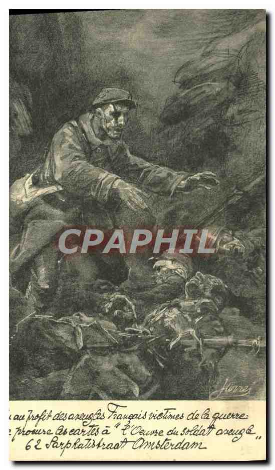CPA Militaria Aveugle francais victimes de la guerre