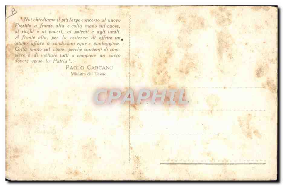 CPA Emprunt Credito italiano — Rückseite