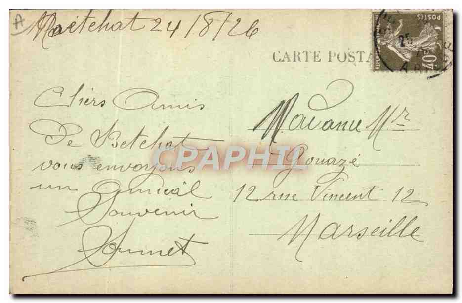 CPA Folklore Pyrenees Une fileuse d'autrefois  — Verso