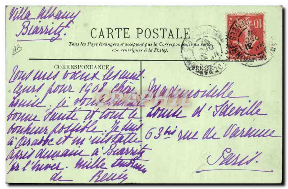 CPA Folklore Berger des Pyrenees Moutons — Verso
