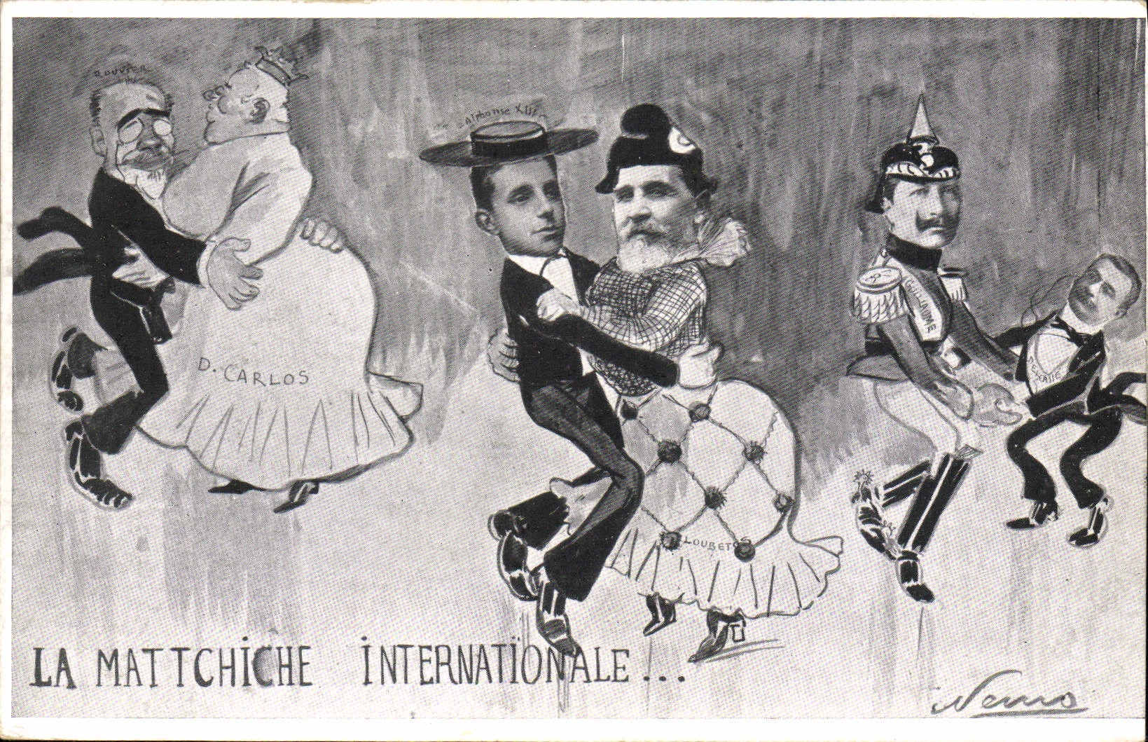 CPA Politique Satirique La Mattchiche internationale Alphonse XIII