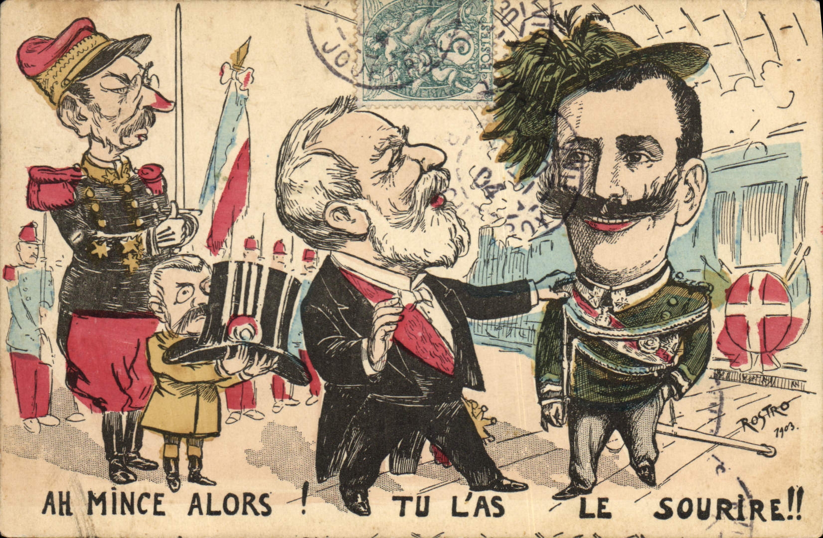 Caricature politique — France et Danemark — éditée par ROSTRO n° 1103